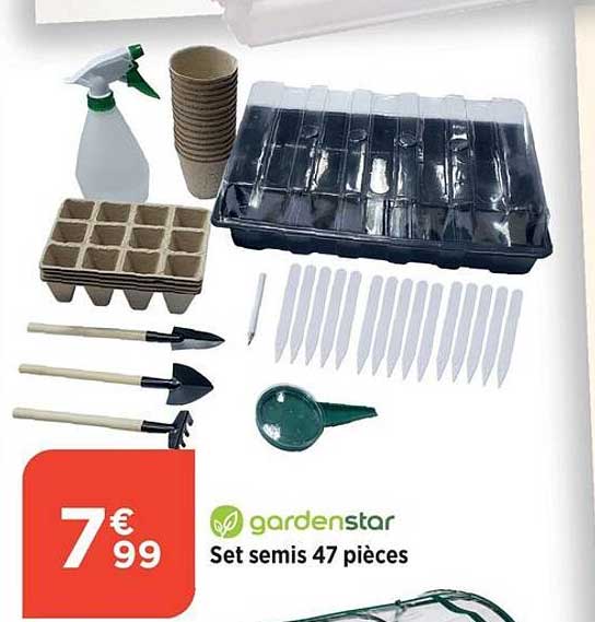 set semis 47 pièces gardenstar