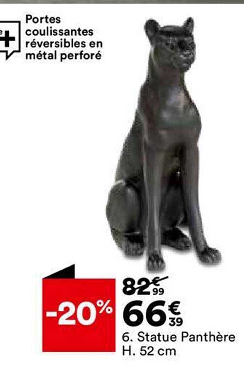 statue panthère h. 52 cm