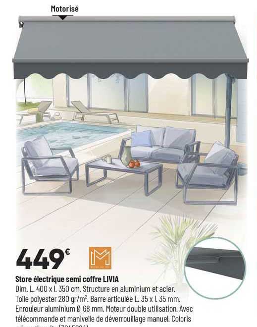 store électrique semi coffre livia