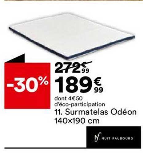 surmatelas odéon 140x190 cm