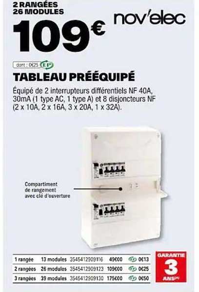 tableau prééquipé