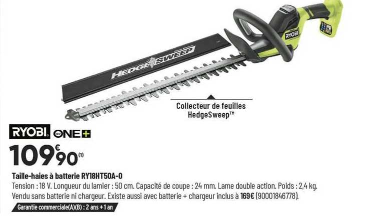 taille-haies à batterie ry18ht50a-0 ryobi one+