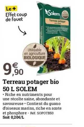 Terreau Potager Bio 50 L Solem
