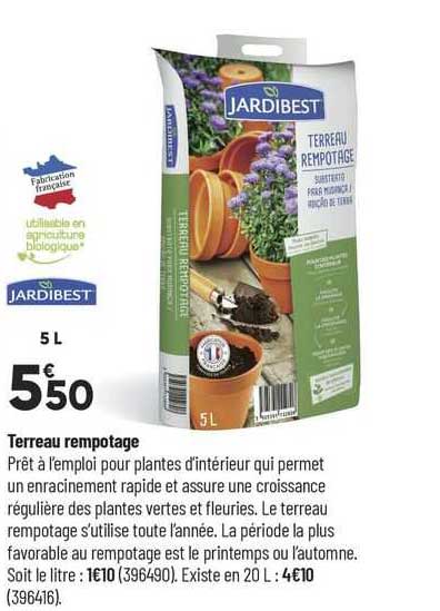 terreau rempotage jardibest