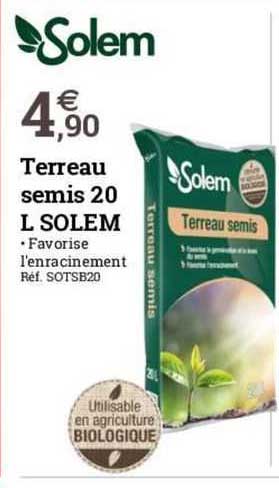 terreau semis 20 l solem