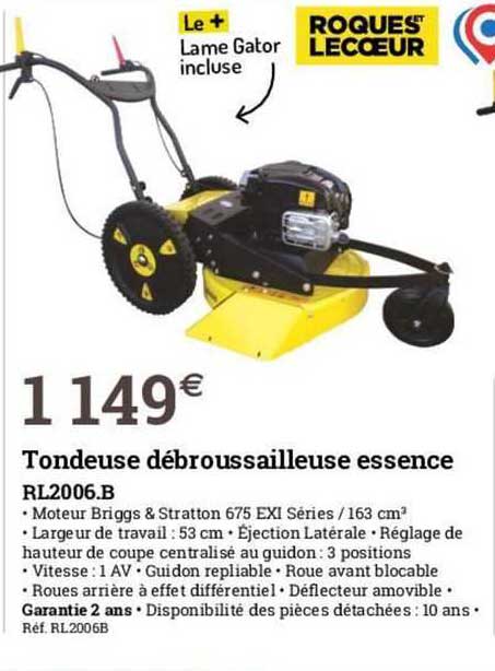 tondeuse débroussailleuse essence rl2006b