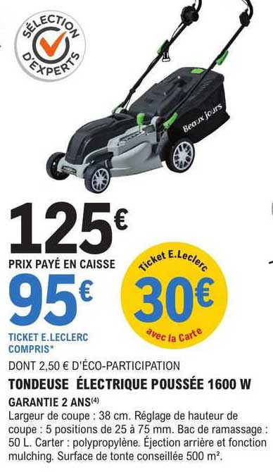 tondeuse électrique poussée 1600 w