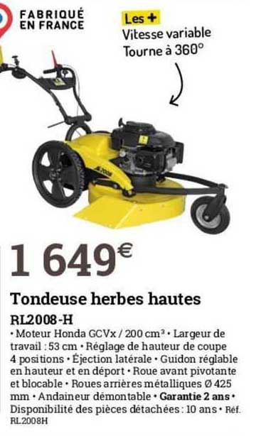 tondeuse herbes hautes rl2008-h