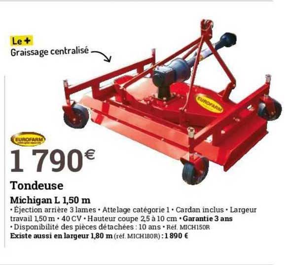 tondeuse michigan l 1.50 m eurofarm