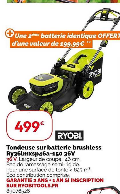 tondeuse sur batterie brushless ry36lmxsp46a-150 36v ryobi