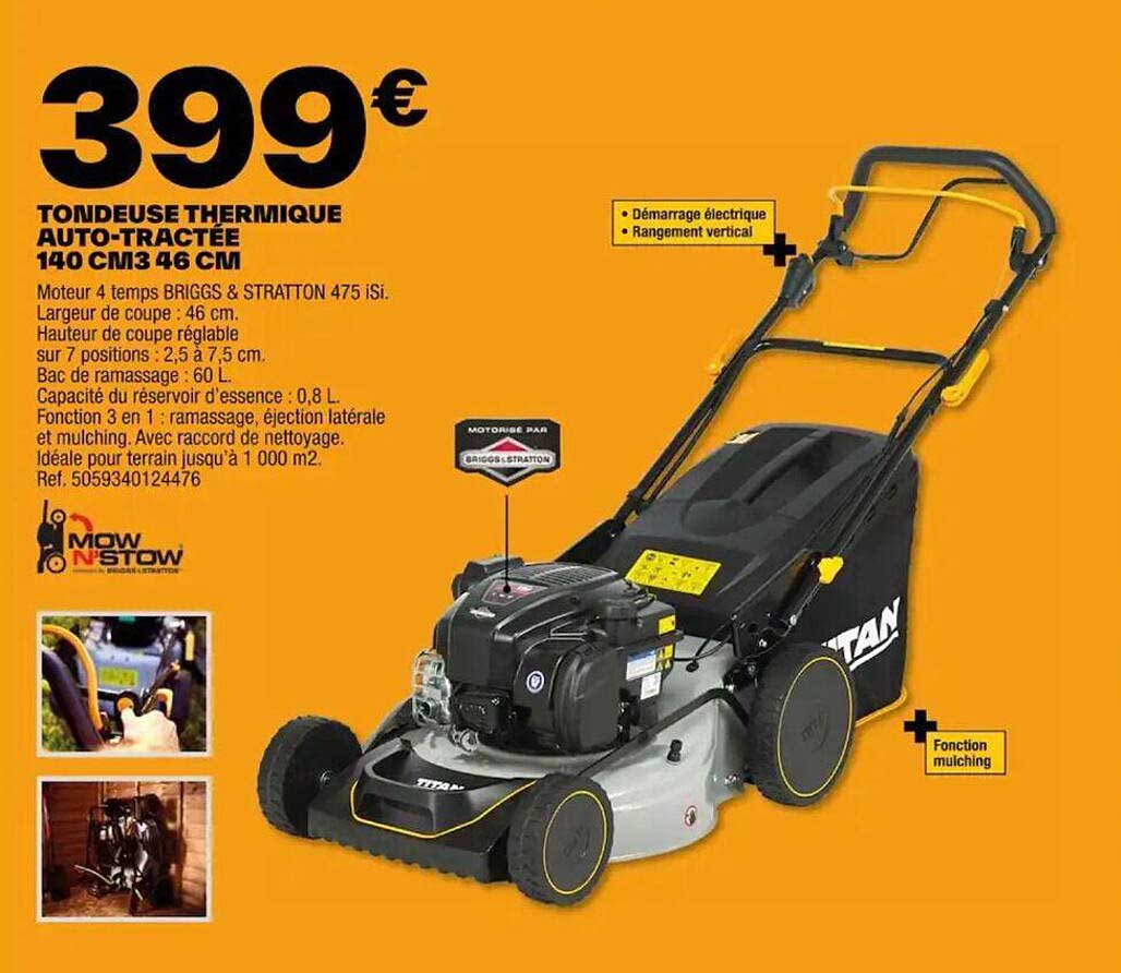 tondeuse thermique auto-tractée 140 cm³ 46 cm