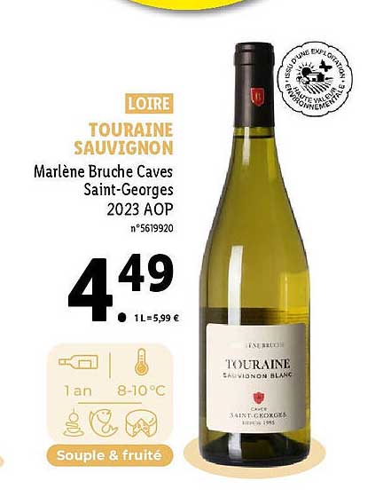 touraine sauvignon marlène bruche caves saint-georges 2023 aop