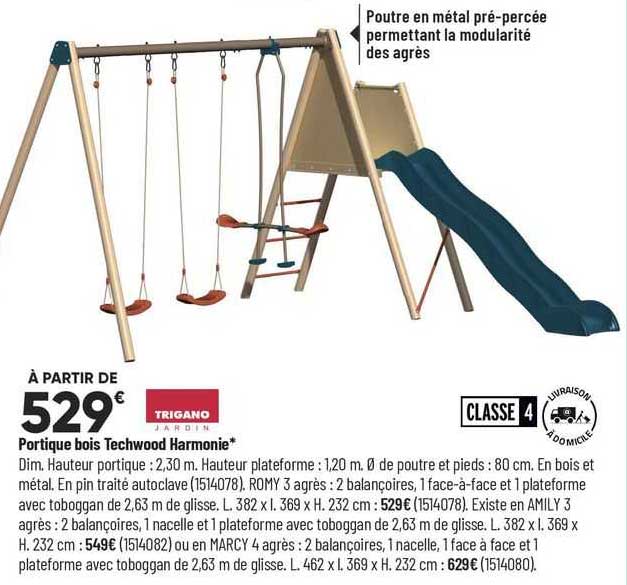 Trigano Portique Bois Techwood Harmonie