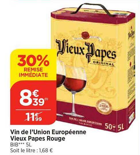 vin de l'union européenne vieux papes rouge