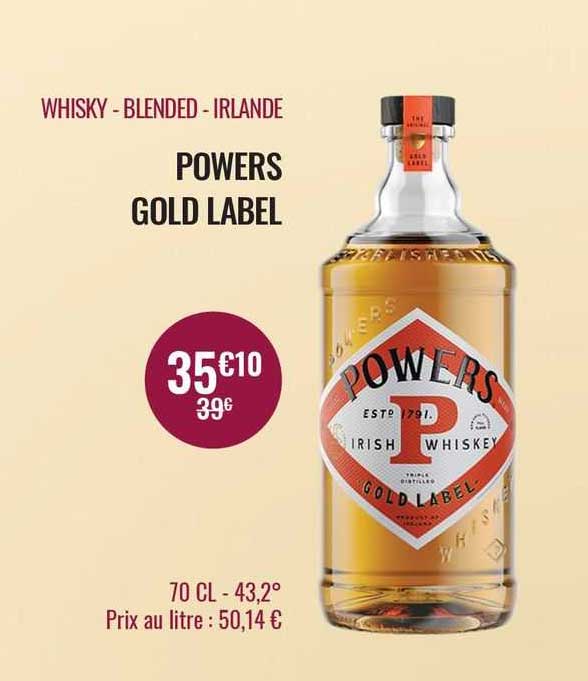 whisky - blended - irlande powers gold label