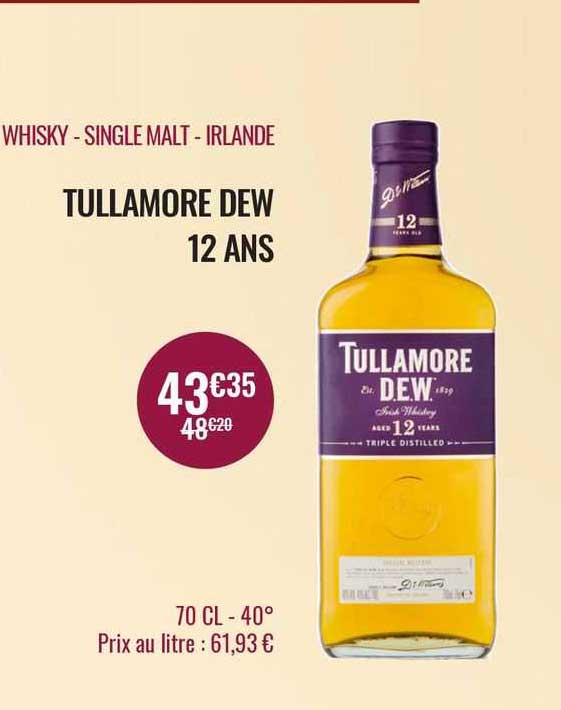 whisky - single malt - irlande tullamore dew 12 ans
