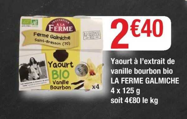 yaourt à l'extrait de vanille bourbon bio la ferme galmiche