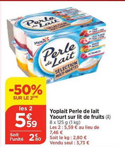 Yoplait Perle De Lait Yaourt Sur Lit De Fruits