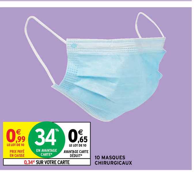 10 masques chirurgicaux