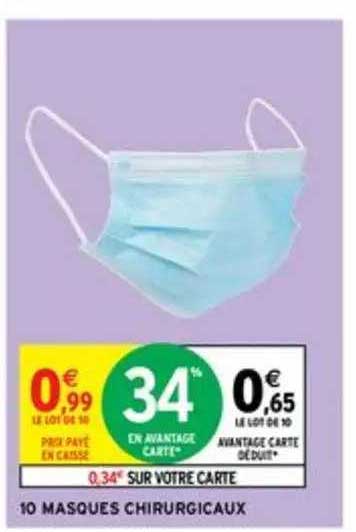 10 masques chirurgicaux