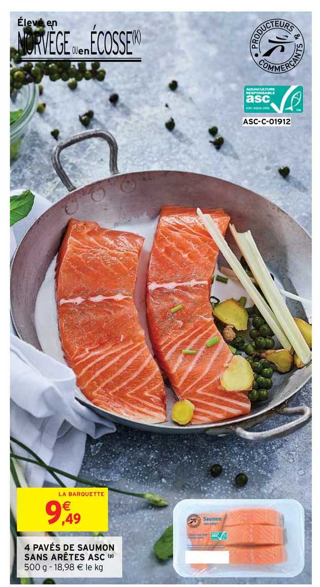 4 pavés de saumon sans arêtes asc