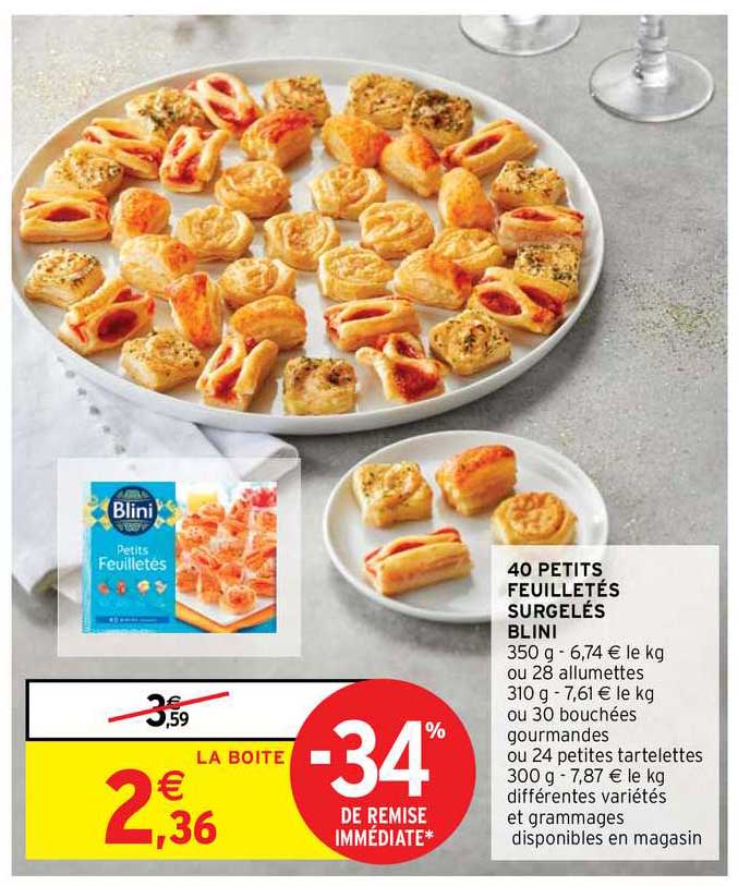 40 Petits Feuilletés Surgelés Blini