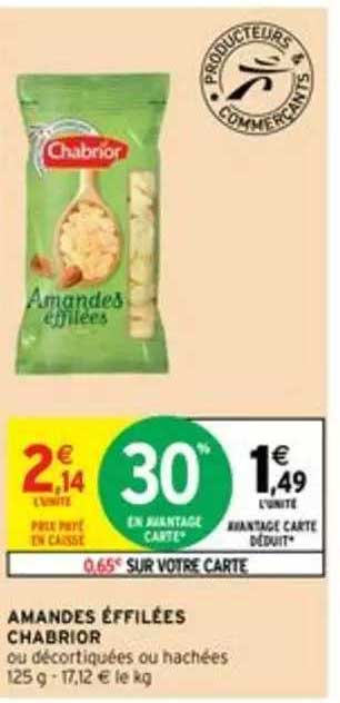 amandes effilées chabrior