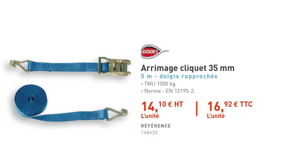 arrimage cliquet 35 mm godet