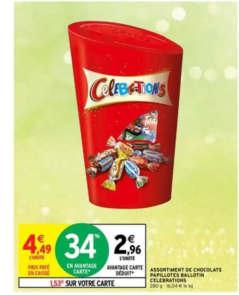 assortiment de chocolats papillotes ballotin célébrations