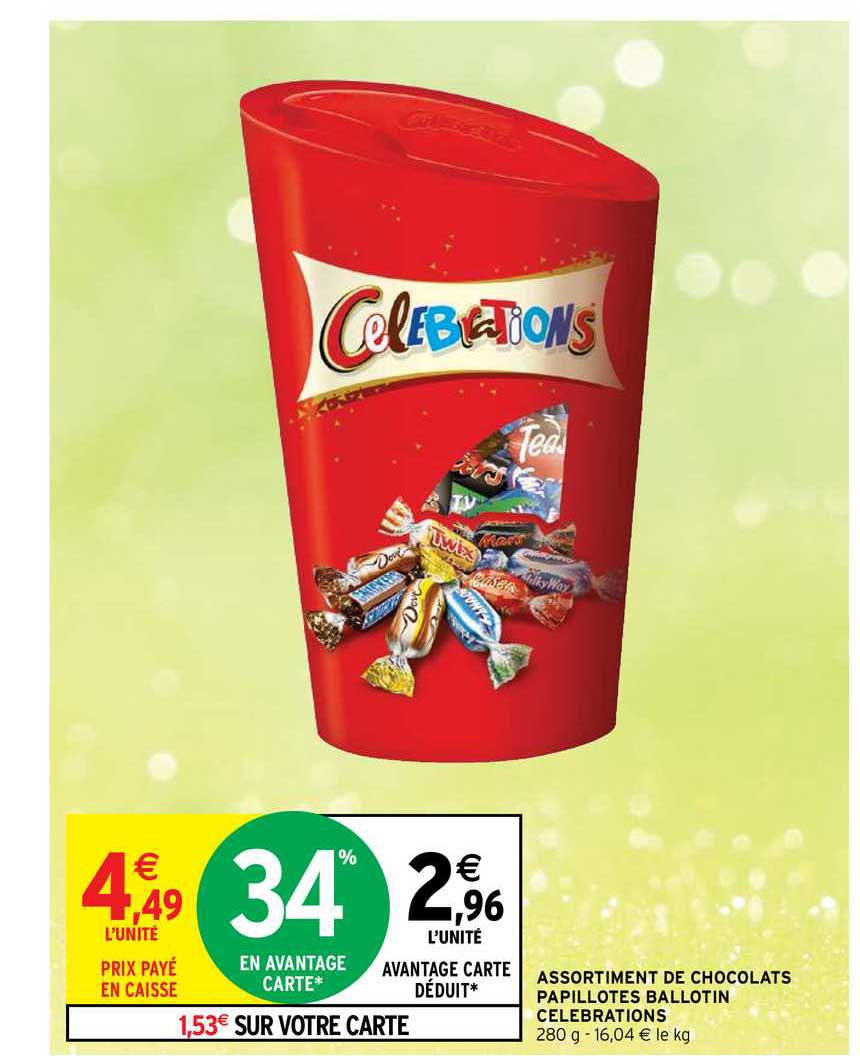 assortiment de chocolats papillotes ballotin célébrations