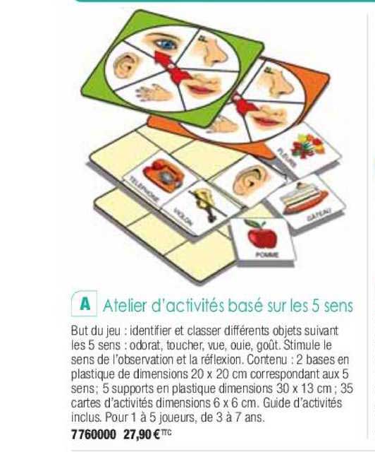 atelier d'activité basé sur les 5 sens