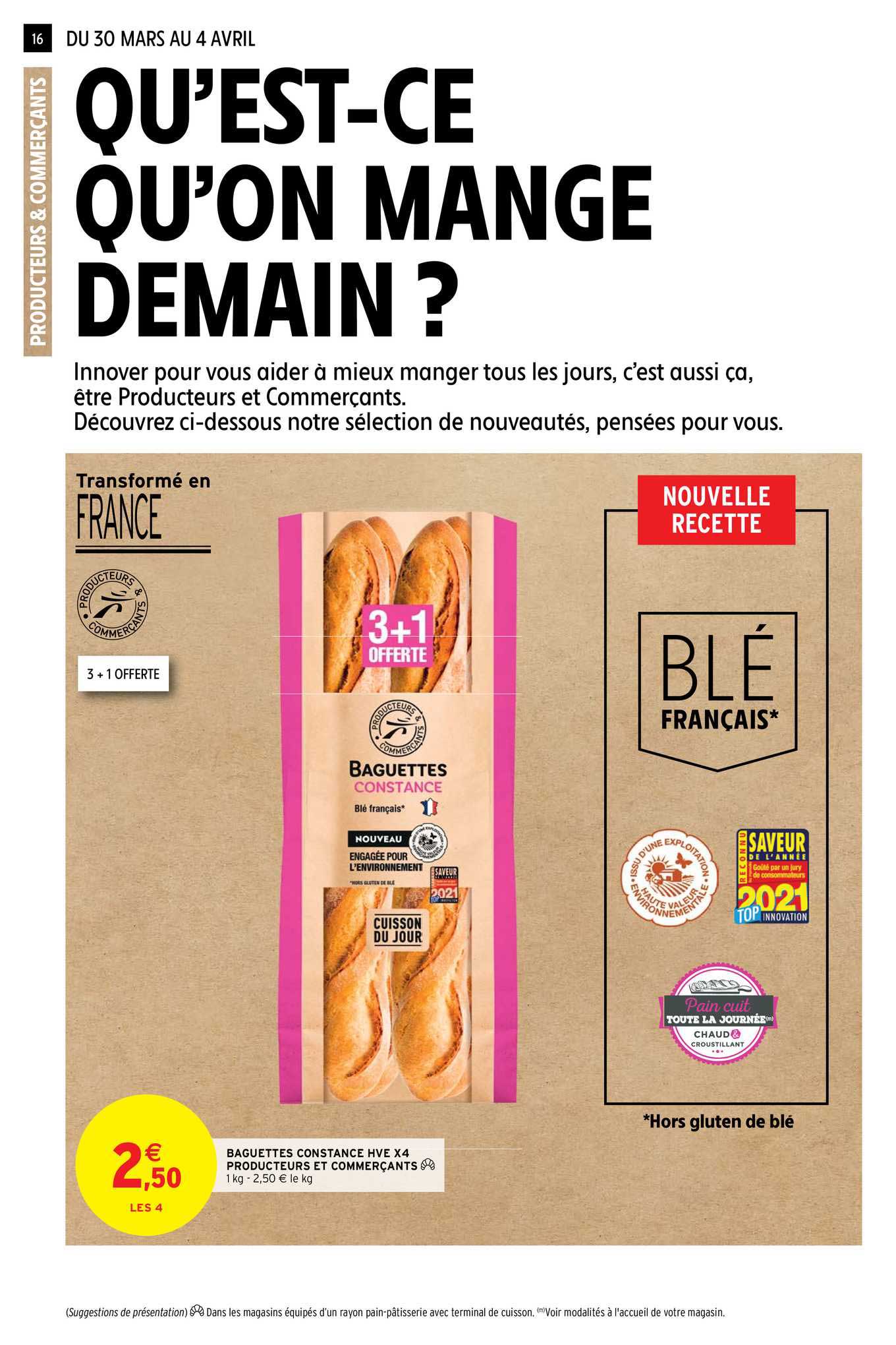 baguettes constance hve x4 producteurs et commerçants