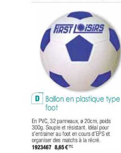 ballon en plastique type foot