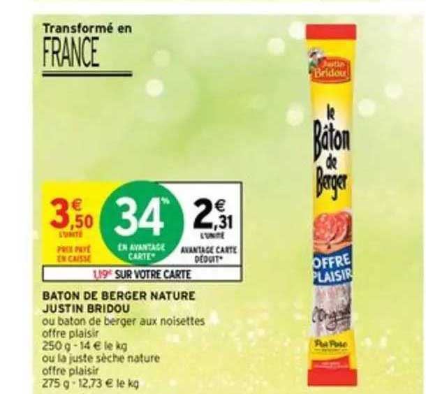 bâton de berger nature justin bridou