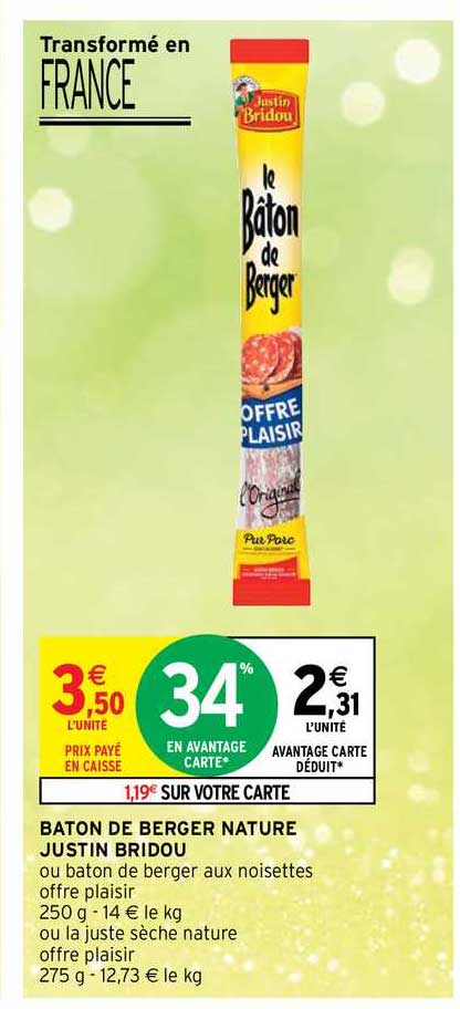 baton de berger nature justin bridou