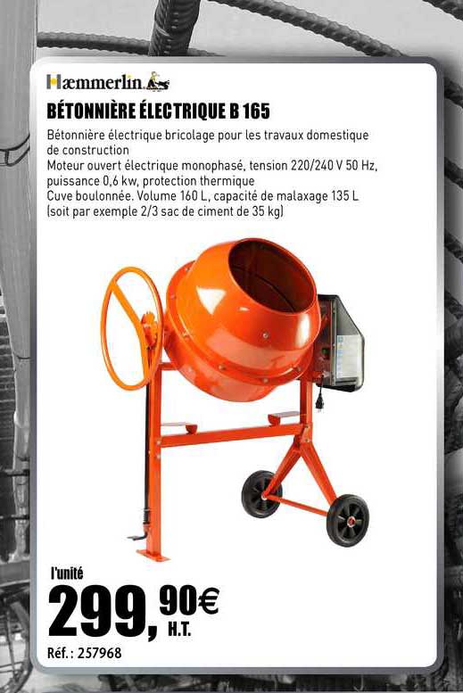 Bétonnière électrique B165