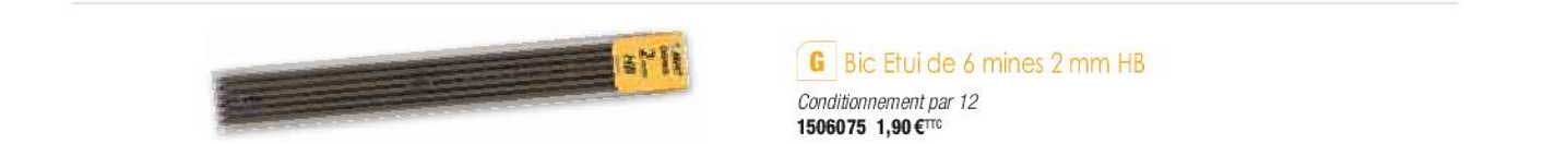 bic étui de 6 mines 2mm hb