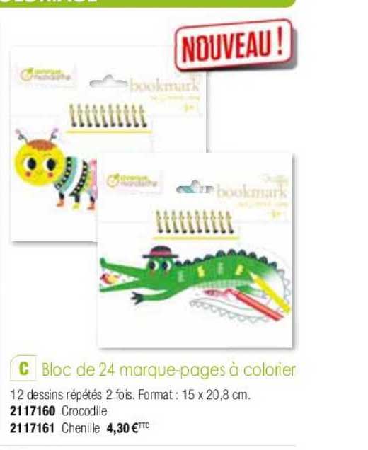 bloc de 24 marque-pages à colorier