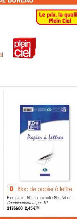 bloc de papier à lettre