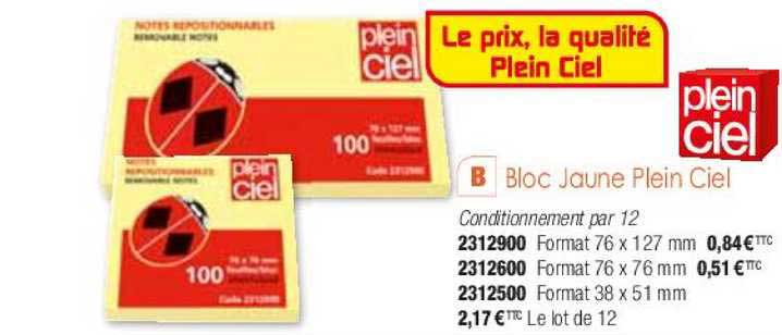 Bloc Jaune Plein Ciel