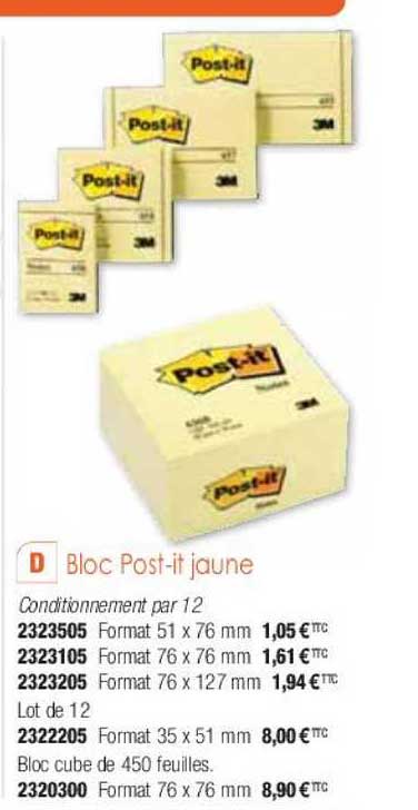 bloc post-it jaune