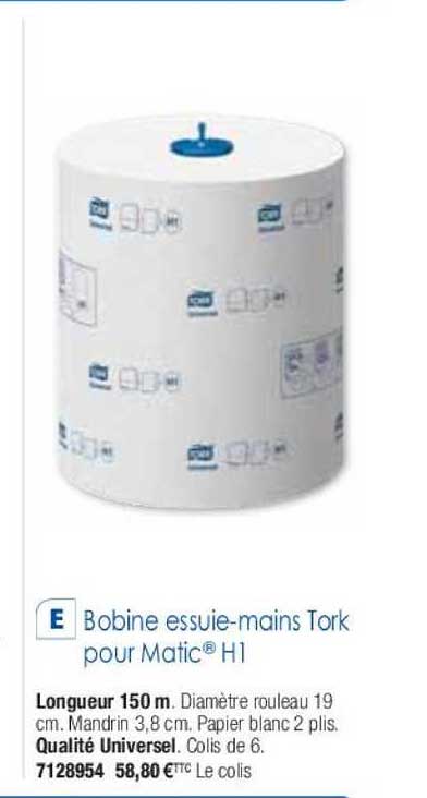 bobine essuie-mains tork pour matic h1