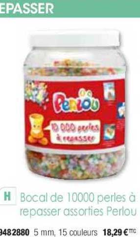 bocal de 10000 perles à repasser assorties perlou