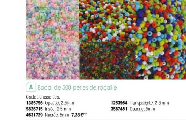 bocal de 500 perles de rocaille