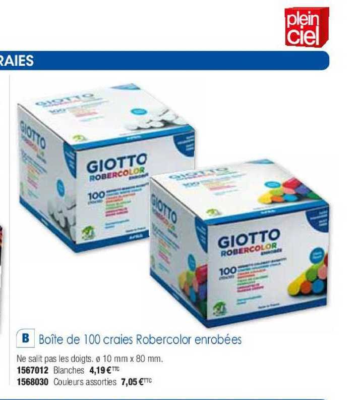 boîte de 10 craies robercolor enrobées giotto