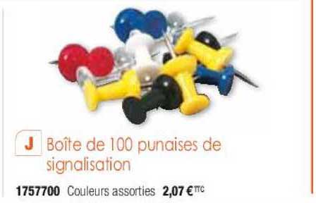 boîte de 100 punaises de signalisation