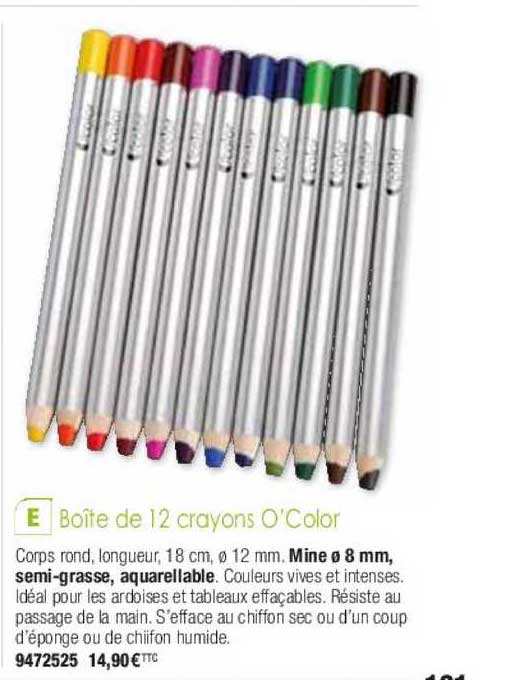 boîte de 12 crayons o'color