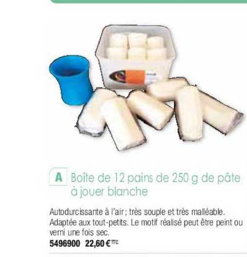 boîte de 12 pains de 250g de pâte à jouer blanche