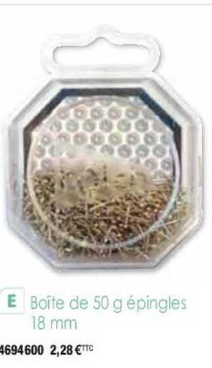 boîte de 50 g épingles 18 mm