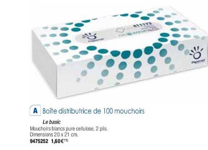 boîte distributrice de 100 mouchoirs